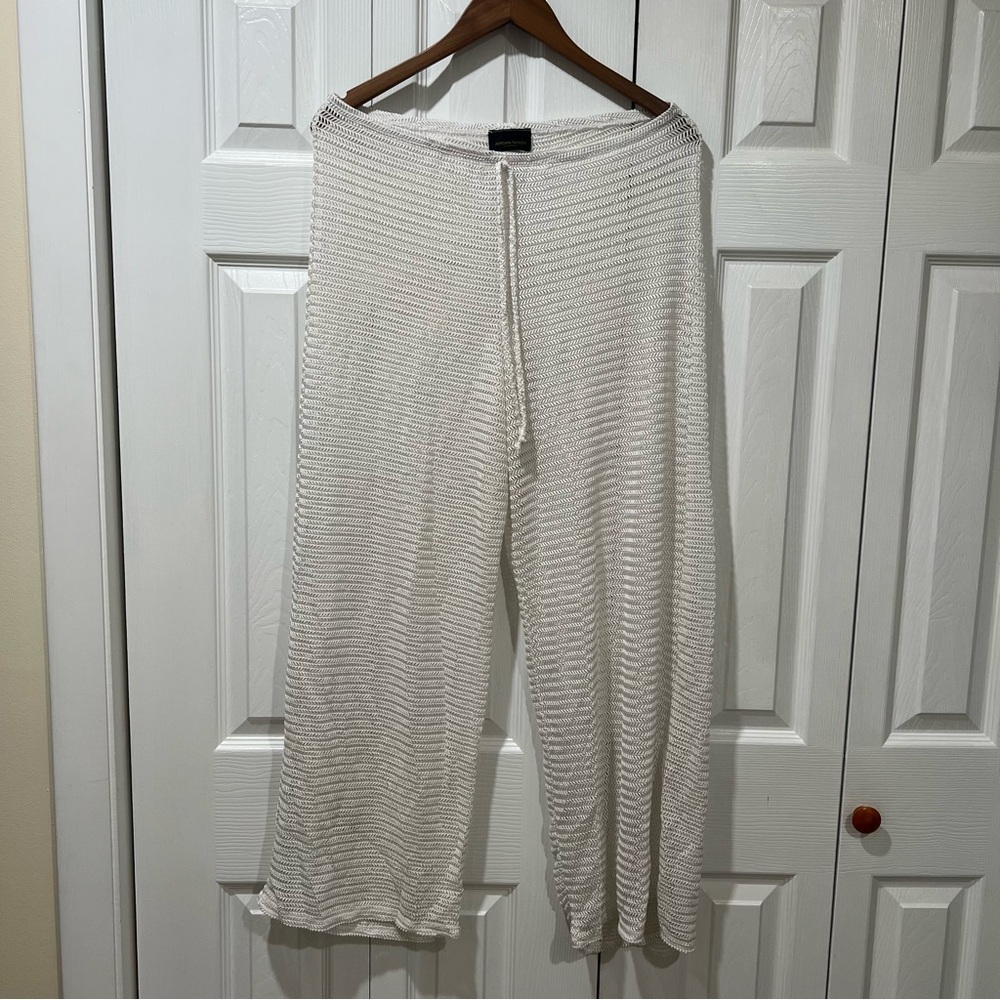 Jordan Taylor White Knit Wide Leg Pants